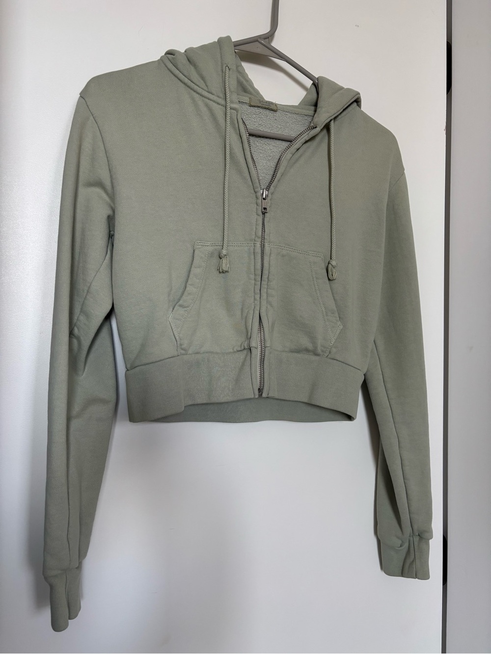Brandy Melville / John Galt Cropped Sage Zip-Up Hoodie